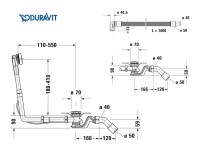 MEDIDAS VALVULA y REBOSADERO QUADROVAL DURAVIT